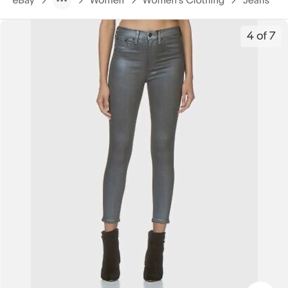 rag & bone high rise ankle skinny jeans in Gunmetal. Size 24. NWT - Picture 4 of 16